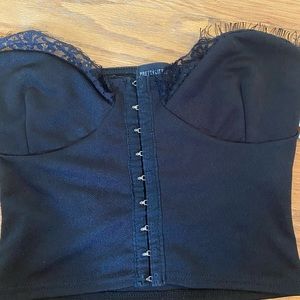 Pretty little thing black crop top size 4